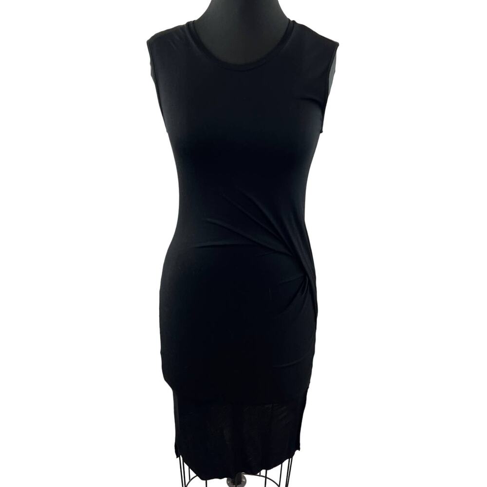 ALLSAINTS Marilla Black Sleeveless Round Neck Twist Side Bodycon Dress Size 2